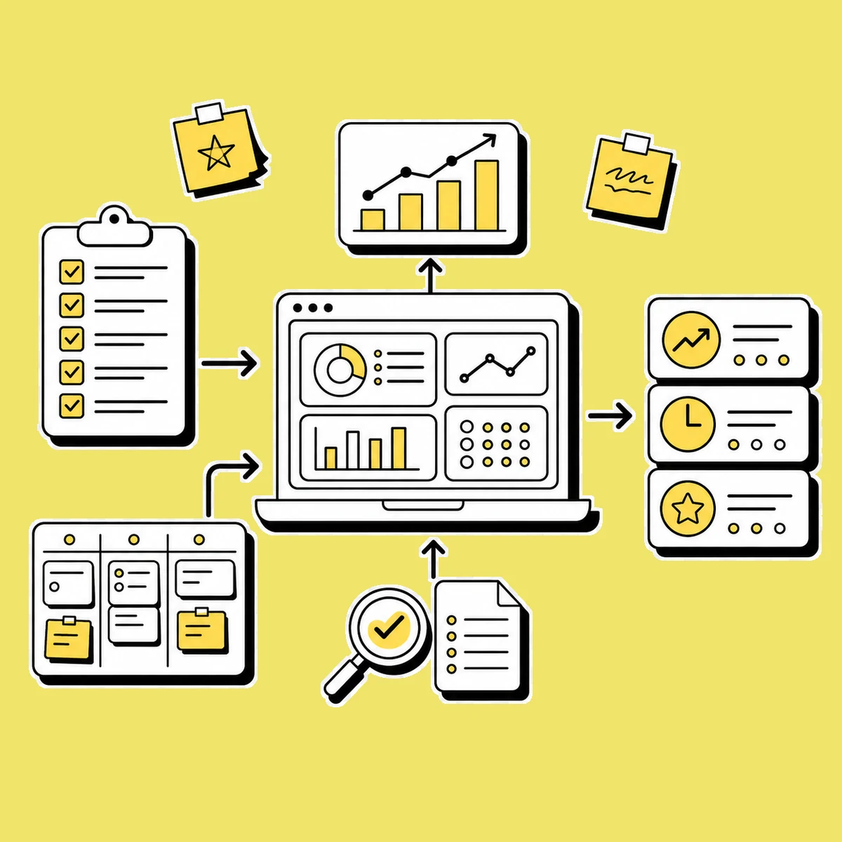 Illustration of AI adoption metrics and engineering workflow signals